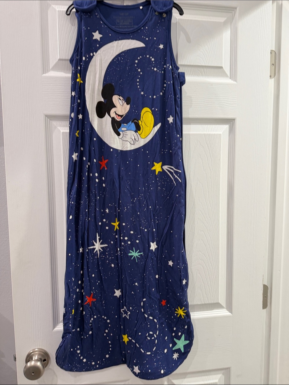 Little Sleepies Navy Blue Mickey Mouse Moon Sleep Sack with Star Print